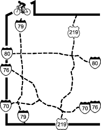 Map showing the trail location within the surrounding region providing context for the trail environment